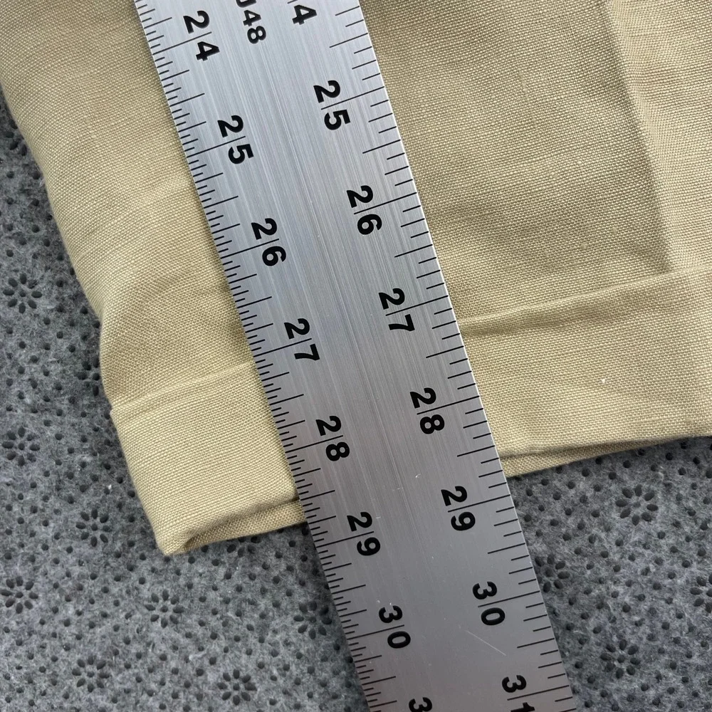 Jos A Bank Travelers Collection Mens 33x30 Beige 100% Linen Pleated Pants Cuff